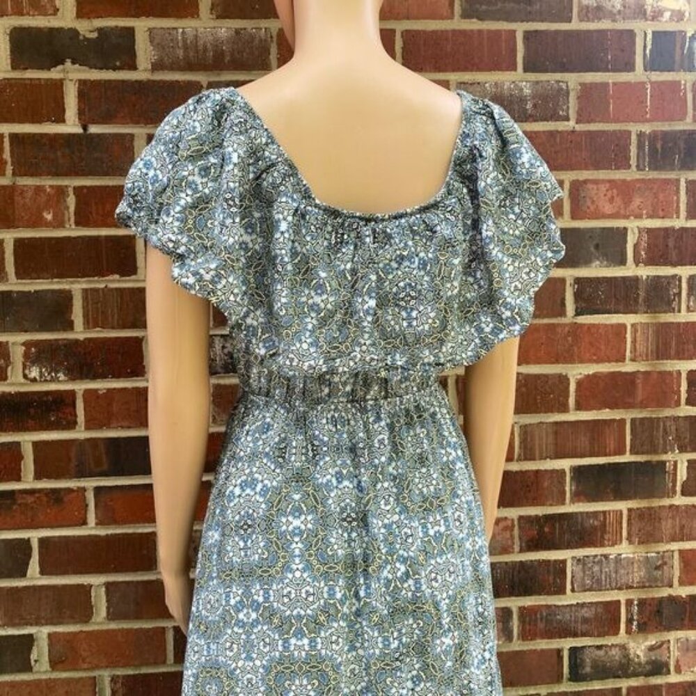 Mi Ami Women’s Maxi Flowered Dress Size Small Sleeveless Wide Collar Pullover - Picture 14 of 16